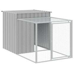 vidaXL Gallinero con corral acero galvanizado gris claro 110x201x110cm