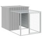 vidaXL Gallinero con corral acero galvanizado gris claro 110x201x110cm