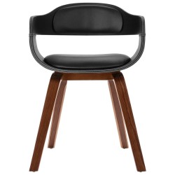 vidaXL Silla de comedor de madera curvada y cuero artificial