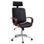 vidaXL Silla de oficina giratoria madera curvada y cuero artificial vidaXL Silla de oficina giratoria madera curvada y cuero artificial
