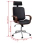 vidaXL Silla de oficina giratoria madera curvada y cuero artificial vidaXL Silla de oficina giratoria madera curvada y cuero artificial