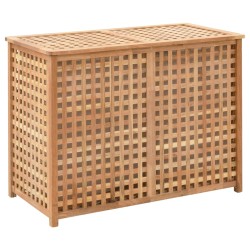 vidaXL Cesto para la ropa sucia madera maciza de nogal 87,5x46x67 cm