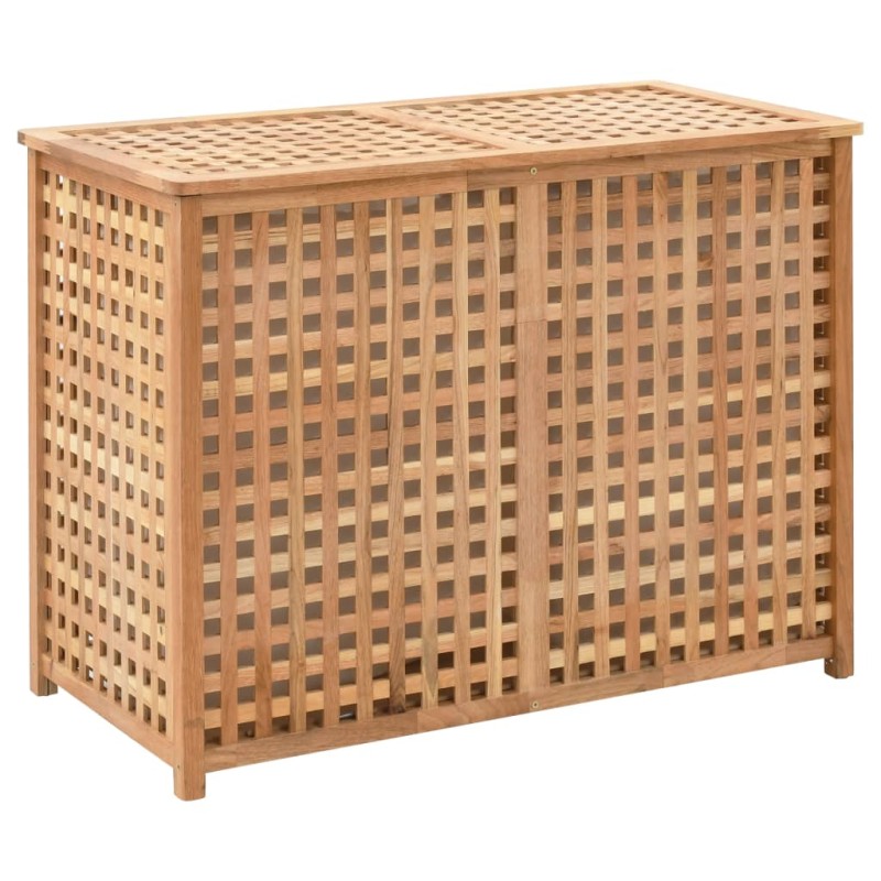 vidaXL Cesto para la ropa sucia madera maciza de nogal 87,5x46x67 cm vidaXL Cesto para la ropa sucia madera maciza de nogal 87,5x46x67 cm
