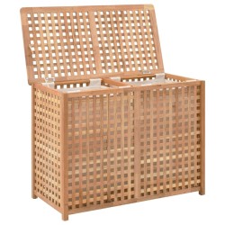 vidaXL Cesto para la ropa sucia madera maciza de nogal 87,5x46x67 cm