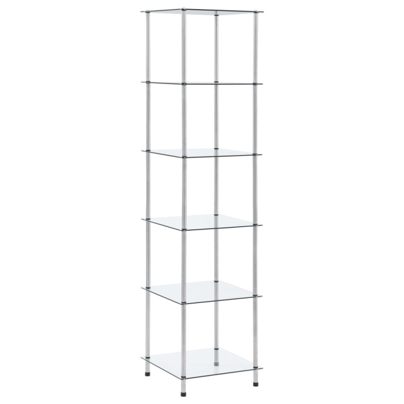 vidaXL Estantería 6 niveles cristal templado transparente 40x40x160 cm vidaXL Estantería 6 niveles cristal templado transparente 40x40x160 cm