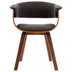 vidaXL Silla de comedor madera curvada y tela gris