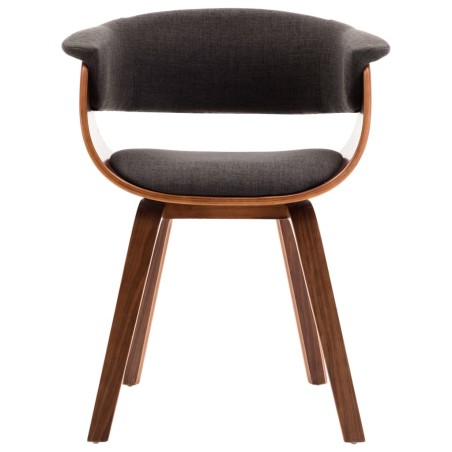 vidaXL Silla de comedor madera curvada y tela gris
