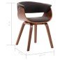 vidaXL Silla de comedor madera curvada y tela gris