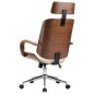 vidaXL Silla oficina con reposacabezas cuero sintético madera crema