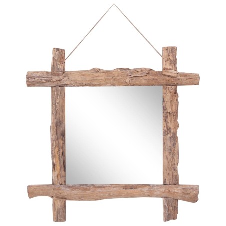 vidaXL Espejo de troncos de madera maciza reciclada natural 70x70 cm