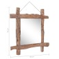 vidaXL Espejo de troncos de madera maciza reciclada natural 70x70 cm vidaXL Espejo de troncos de madera maciza reciclada natural 70x70 cm