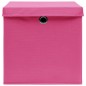 vidaXL Cajas de almacenaje con tapas 4 uds tela rosa 32x32x32 cm vidaXL Cajas de almacenaje con tapas 4 uds tela rosa 32x32x32 cm