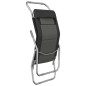 vidaXL Tumbona plegable 2 uds textilene acero con recubrimiento negro vidaXL Tumbona plegable 2 uds textilene acero con recubrimiento negro