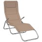 vidaXL Tumbona plegable 2 uds textilene acero con recubrimiento taupe vidaXL Tumbona plegable 2 uds textilene acero con recubrimiento taupe