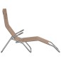 vidaXL Tumbona plegable 2 uds textilene acero con recubrimiento taupe vidaXL Tumbona plegable 2 uds textilene acero con recubrimiento taupe