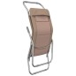 vidaXL Tumbona plegable 2 uds textilene acero con recubrimiento taupe vidaXL Tumbona plegable 2 uds textilene acero con recubrimiento taupe