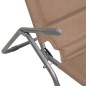 vidaXL Tumbona plegable 2 uds textilene acero con recubrimiento taupe vidaXL Tumbona plegable 2 uds textilene acero con recubrimiento taupe