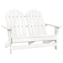 vidaXL Otomana Adirondack de jardín 2 plazas madera de abeto blanco