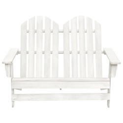 vidaXL Otomana Adirondack de jardín 2 plazas madera de abeto blanco
