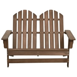 vidaXL Otomana Adirondack de jardín 2 plazas madera de abeto marrón