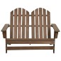 vidaXL Otomana Adirondack de jardín 2 plazas madera de abeto marrón