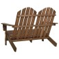 vidaXL Otomana Adirondack de jardín 2 plazas madera de abeto marrón