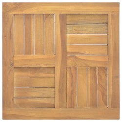 vidaXL Tablero de mesa cuadrado madera maciza de teca 50x50x2,5 cm
