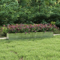 vidaXL Arriate de acero galvanizado plateado 320x40x45 cm