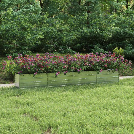 vidaXL Arriate de acero galvanizado plateado 320x40x45 cm