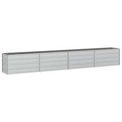 vidaXL Arriate de acero galvanizado plateado 320x40x45 cm