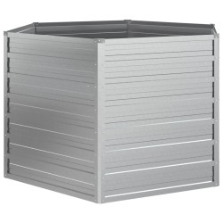 vidaXL Arriate de acero galvanizado plateado 129x77 cm