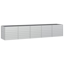 vidaXL Arriate de acero galvanizado plateado 400x80x77 cm