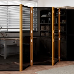 vidaXL Biombo divisor de 5 paneles negro 350x180 cm