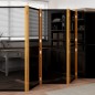 vidaXL Biombo divisor de 5 paneles negro 350x180 cm vidaXL Biombo divisor de 5 paneles negro 350x180 cm