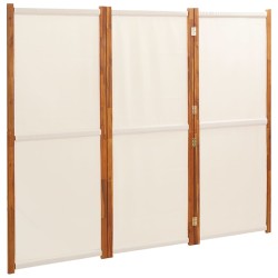 vidaXL Biombo divisor de 3 paneles blanco crema 210x180 cm