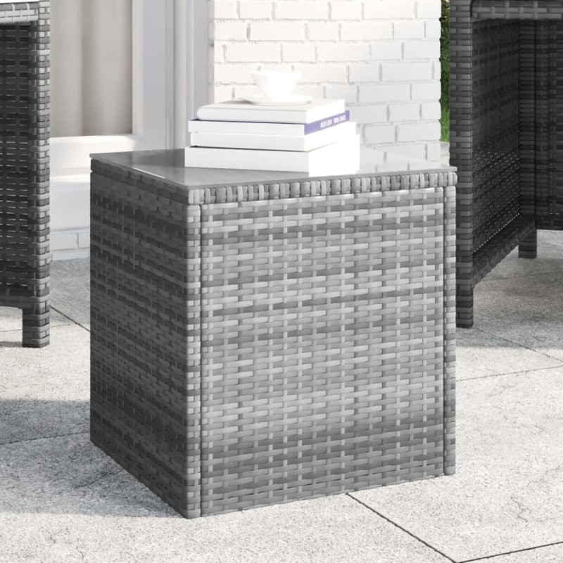 vidaXL Mesa auxiliar ratán sintético gris 40x37x40,5 cm vidaXL Mesa auxiliar ratán sintético gris 40x37x40,5 cm