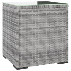 vidaXL Mesa auxiliar ratán sintético gris 40x37x40,5 cm