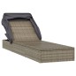 vidaXL Tumbona con toldo plegable ratán sintético gris 213x63x97cm vidaXL Tumbona con toldo plegable ratán sintético gris 213x63x97cm