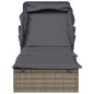 vidaXL Tumbona con toldo plegable ratán sintético gris 213x63x97cm vidaXL Tumbona con toldo plegable ratán sintético gris 213x63x97cm