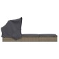 vidaXL Tumbona con toldo plegable ratán sintético gris 213x63x97cm vidaXL Tumbona con toldo plegable ratán sintético gris 213x63x97cm