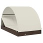 vidaXL Tumbona 2 personas toldo redondo ratán PE marrón 211x112x140 cm vidaXL Tumbona 2 personas toldo redondo ratán PE marrón 211x112x140 cm