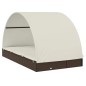 vidaXL Tumbona 2 personas toldo redondo ratán PE marrón 211x112x140 cm vidaXL Tumbona 2 personas toldo redondo ratán PE marrón 211x112x140 cm