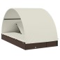 vidaXL Tumbona 2 personas toldo redondo ratán PE marrón 211x112x140 cm vidaXL Tumbona 2 personas toldo redondo ratán PE marrón 211x112x140 cm