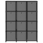 vidaXL Estantería de 12 cubos con cajas tela negra 103x30x141 cm vidaXL Estantería de 12 cubos con cajas tela negra 103x30x141 cm