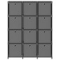 vidaXL Estantería de 12 cubos con cajas tela gris 103x30x141 cm vidaXL Estantería de 12 cubos con cajas tela gris 103x30x141 cm