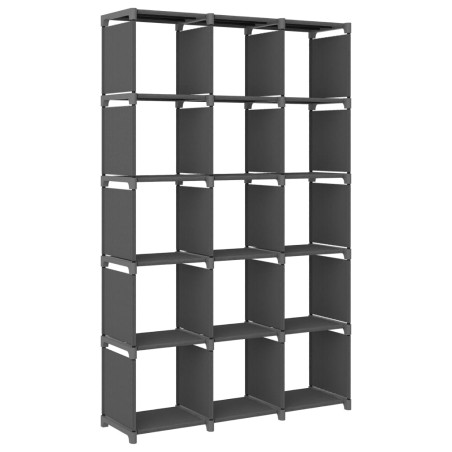 vidaXL Estantería de 15 cubos de tela gris 103x30x175,5 cm