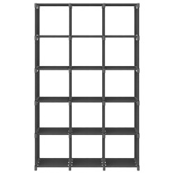 vidaXL Estantería de 15 cubos de tela gris 103x30x175,5 cm