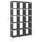 vidaXL Estantería de 15 cubos de tela gris 103x30x175,5 cm vidaXL Estantería de 15 cubos de tela gris 103x30x175,5 cm