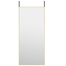 vidaXL Espejo de puerta cristal y aluminio dorado 40x100 cm