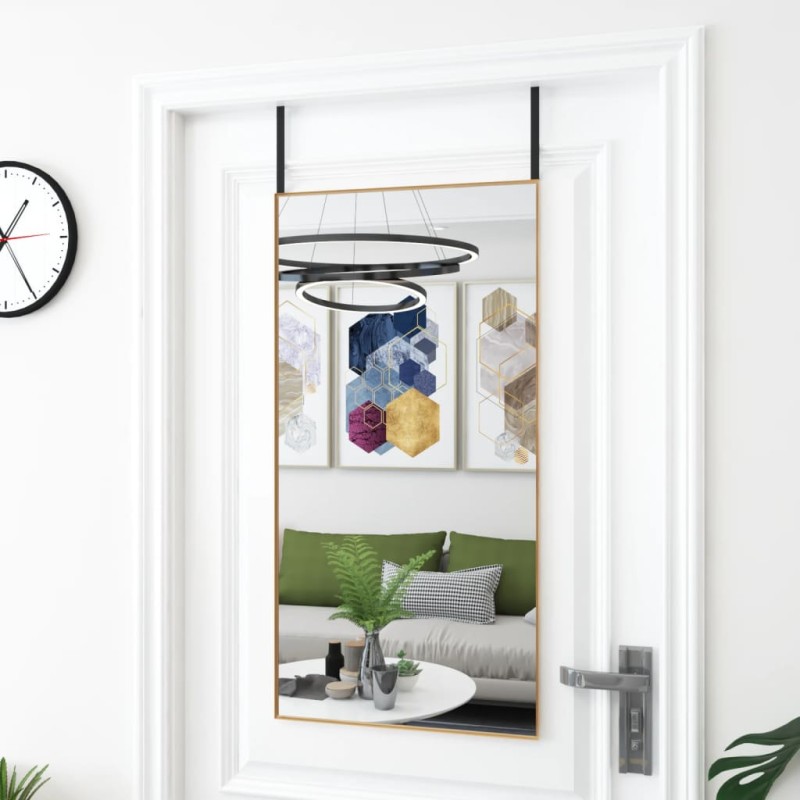 vidaXL Espejo de puerta cristal y aluminio dorado 50x100 cm vidaXL Espejo de puerta cristal y aluminio dorado 50x100 cm